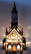 Grandeur Noel Victorian Village Cathedral Church Christmas 2000 Snowy Replace - £57.56 GBP