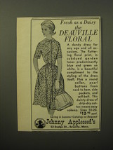 1960 Johnny Appleseed Dress Ad - Fresh as a Daisy the Deauville Floral - £11.83 GBP