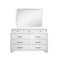 59" White Solid Wood Mirrored Nine Drawer - $13,805.89 MXN