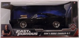 Dom’s Black Dodge Charger R/T Diecast Car Fast &amp; Furious 1/24 Jada New - £28.42 GBP