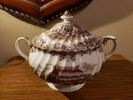 Johnson Brothers Heritage Hall Brown Soup Tureen with Lid and Ladel - £125.15 GBP