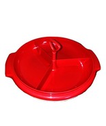 Vintage Tupperware Suzette 3 Section Snacks Relish Candy Dish #608 Red w... - $13.55 CAD