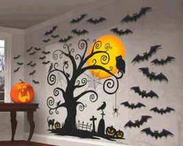 Cemetery Tree Bat Mega Value Scene Setters Wall Decorating Kit - $16.24