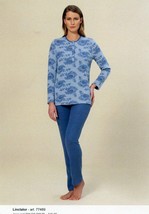 Pyjamas Séraphin De Femme Manches Longues Pantalon Long Jacquard Linclalor 77489 - £28.62 GBP