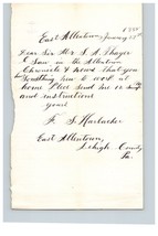1885 Handwritten Letter FS Harlacher Allentown PA Pennsylvania Family History - £29.15 GBP