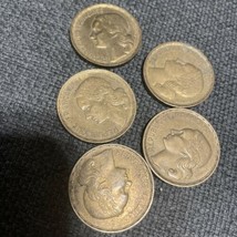 5-FRANCE 50 Francs Coins - £7.49 GBP