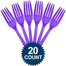 Amscan Tableware Premium Plastic Forks, One Size, New Purple - £29.06 GBP