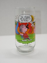 Vintage McDonald&#39;s Camp Snoopy Glass &quot;The Struggle For Security Is No Picnic&quot; - £6.28 GBP