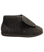 Cosyfeet Robbie Slippers Men US 13 Black Wool Hook &amp; Loop Comfort Warm-L... - $67.73 CAD