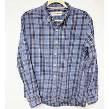 The Normal Brand Mens Blue Brushed Cotton Button Down Shirt Plaid Medium - £18.59 GBP