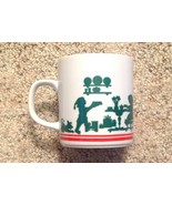 Christmas Silhouette Pattern Coffee Mug Mrs Claus Santa Elves 1984 Vintage - £12.65 GBP