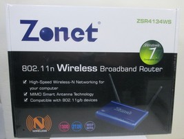 Zonet ZSR4134WS Wireless 4 Port Broadband Wireless Router 802.11n - $20.89