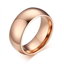 Tigrade Domed Men Tungsten Ring Rose Gold, Gold,Silver Color Polished Pure Carbi - £15.05 GBP
