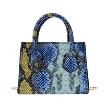 Fashion Serpentine Women Shoulder Bag PU Leather  Print Chain Small Totes Purse  - £14.77 GBP