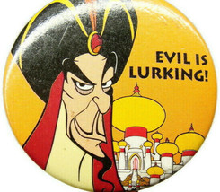 Aladdin Evil Is Lurking Sultan Collectable Badge Button Pinback Vintage - $16.57