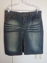 EXPRESS JEANS LADIES DENIM STRAIGHT SKIRT-13/14-100% COTTON-GENTLY WORN-... - $6.79