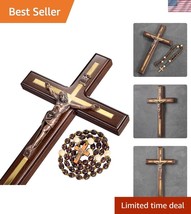 Versatile Handmade Wooden Crucifix with 12-Inch Rosary - Elegant Gift Ch... - $924.75 MXN