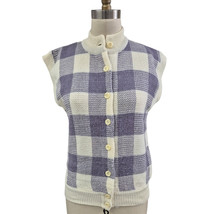 VTG 80s 90s Y2K Country Suburbans Acrylic Blend Sweater Vest Lavender/Wh... - $39.20