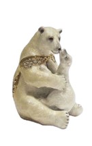 Jeweled Enameled Pewter Polar Bear w/Cub Hinged Trinket Ring Jewelry Box - £21.35 GBP