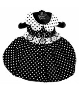 Black and White Polka Dot Dog Dress with Matching Leash Sizes XS-XL - $568.44 MXN