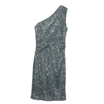 Calvin Klein One Shoulder Full Sequin Silver Sexy Formal Mini Dress Size 4 - $40.00