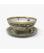 Antique Jul. H. Brauer Hand Painted Footed Bowl And Plate - £119.53 GBP