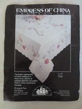 NIP Empress of China TULIP EMBROIDERED TABLECLOTH &amp; 12 Napkins - 64-1/2&quot;... - $49.00