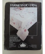 NIP Empress of China TULIP EMBROIDERED TABLECLOTH &amp; 12 Napkins - 64-1/2&quot;... - £38.53 GBP