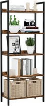 Numenn Bookshelf, 5 Tier Bookshelves, Home Office Bookcase Shelf, Vintage - $69.99