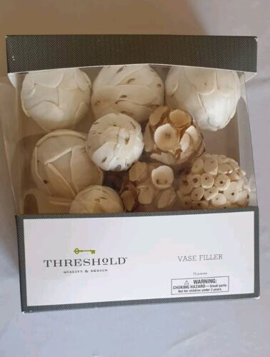 Threshold Wood &amp; cream Colored Vase Filler New Nature Elegant Design - $6.79