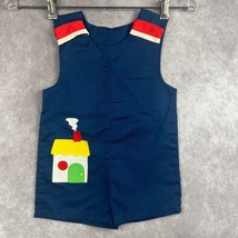 Vintage Cute Togs Appliqued Romper Size 3T Blue Red White House Theme Sl... - $25.84