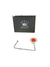 Speert Purse Handbag Caddy Holder Hanger Hook Table Desk Clear Red Stone - £7.96 GBP