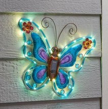 16&quot;x12&quot; Solar Lights Butterfly Wall Hanger Mutli Color - £26.00 GBP