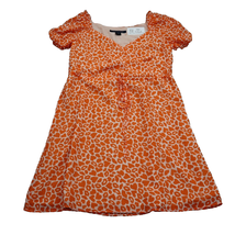 French Connection Dress Womens XS Orange Etta Kiss Print Wrap Front Styl... - $15.86