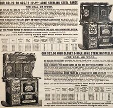 1900 Steel Wood Burning Stove Advertisement Victorian Sears Roebuck 5.25... - $185.61 MXN