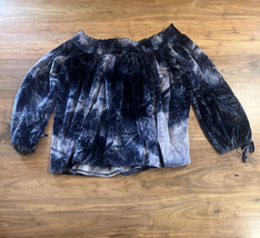 American Eagle Women&#39;s  Blue Velvet Off The Should Crop Top Size M - £12.22 GBP