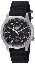SEIKO Men&#39;s 5 Automatic Round Watch Dial Color: Black - £152.84 GBP