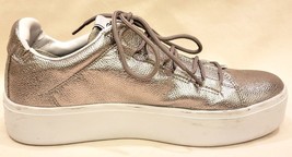 Goats Platform Sneakers Sz-8.5 Leather Metallic Silver - £37.85 GBP