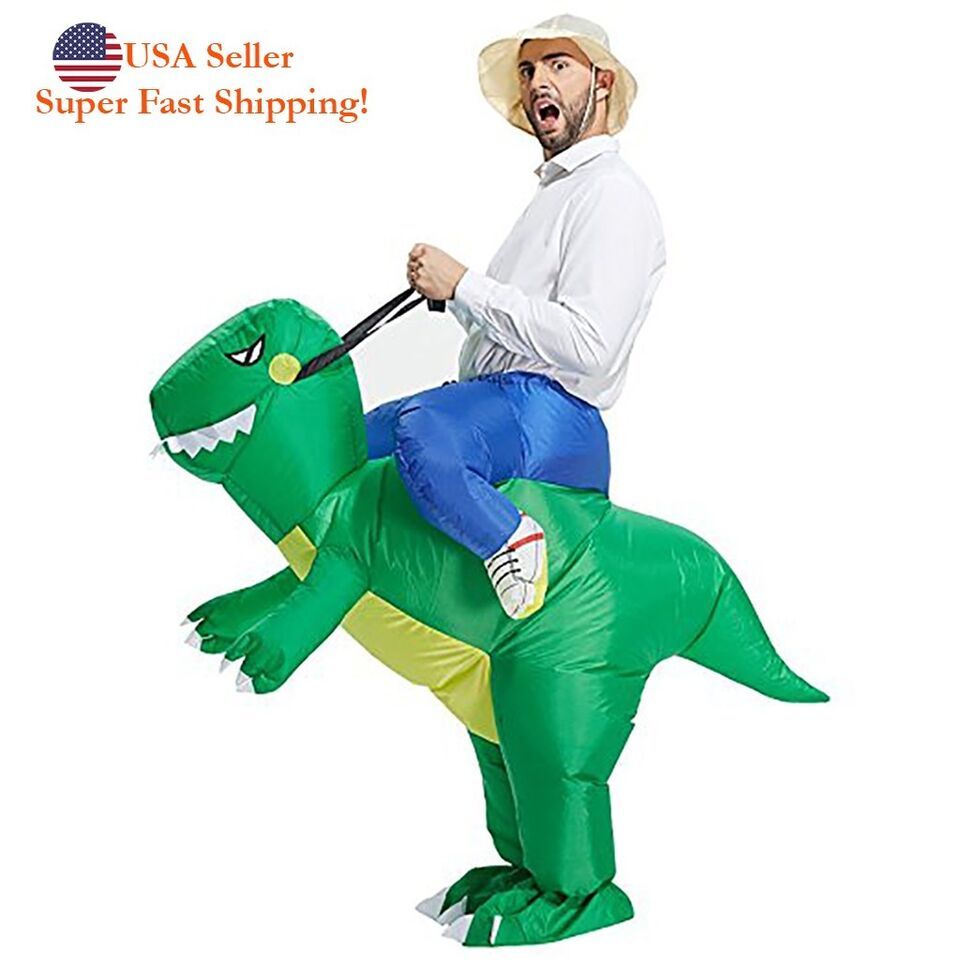 DH Halloween Inflatable Ride Dinosaur T-Rex Adult Party Role Play Fancy Costume