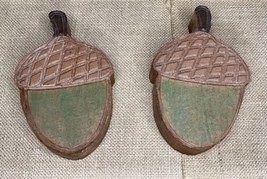 Set Of Two Decorative Wood Acorn Knick Knacks Rustic Farmcore Cottagecore - £9.49 GBP