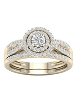 Authenticity Guarantee 
10K Yellow Gold 1/2 ct TDW Diamond Halo Bridal Ring - £613.78 GBP