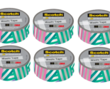 Scotch Expressions Washi Tape: 0.59 in. x 393 in.  Iridescent Multi Line... - £9.09 GBP