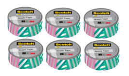 Scotch Expressions Washi Tape: 0.59 in. x 393 in.  Iridescent Multi Line 6 Pack - £9.10 GBP