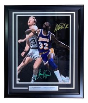 Larry Oiseau Magique Johnson Signé Encadré 16x20 Celtics Vs Lakers Photo... - £317.90 GBP