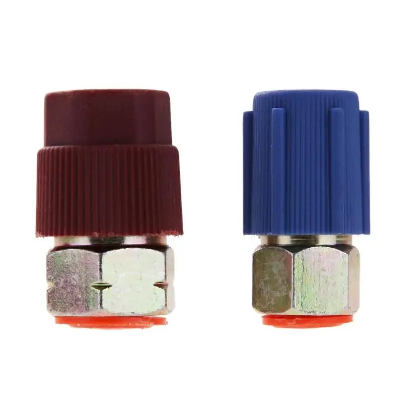 Red Blue Car Retrofit 7/16 to 3/8 Conversion Adapter R12 to R134a High/L... - $18.23
