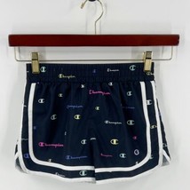 Champion Girls Athletic Shorts Size M (8) Black Colorful Logo Pull On Sport - $10.89