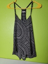 Womens Tank Top Black White Spiral Design  Nabu Size Medium - $15.68