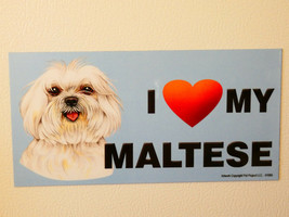 I (Heart) Love my MALTESE CUTE Car Fridge Dog Magnet 4x8 USA NEW Waterpr... - £5.39 GBP