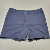 Loft Women Shorts Size 14 Blue Navy Shorty Classic Cotton Flat Front Chi... - $11.70