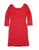 NWT Diane Von Furstenberg Zarita in Hot Coral Lace Zip V-back Dress 6 $348 - £71.74 GBP